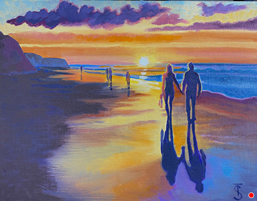 San Diego Sunset - 18 x 24 Oil on Canvas