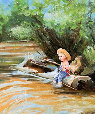 Little Boy Fishing – Diamond Paintings