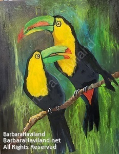 #toucans,#birds,#oil painting,#BarbaraHavilandFineArt.com,#wildlife