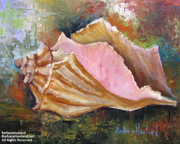 #seashell,#conch,#oilpainting,#Textured,#8x10,#BarbaraHavilandFineArt.com