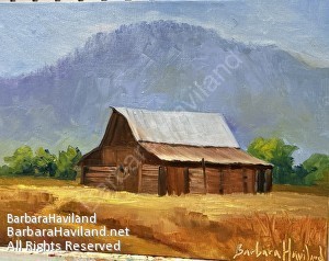 #barn, #pilgrims,#mountain,#oilPainting,#BarbaraHavilandFineArt.com