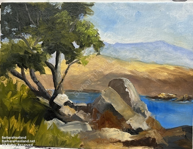 #coast, #rocky, #rocks, #tree, #water, #seaside, #BarbaraHavilandFineArt.com