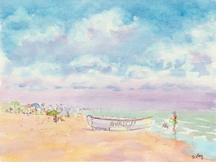 watercolor paintings of beach scenes