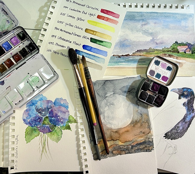Margaret Blanchfield - Workshop - 02-B. Feb. Watercolor Sketchbooks  Zoom<br>Weds 2/10-30, 11A-1230P