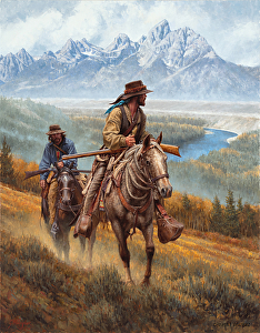 mountain man oil painting