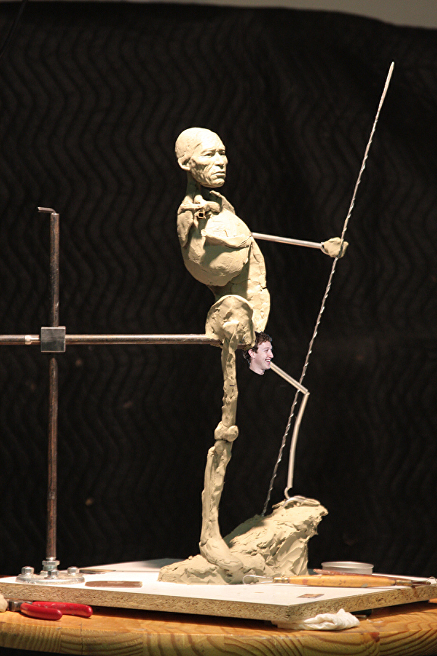 Clay sculpture on an armature