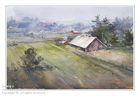 Simple Watercolor Paintings: Size of painting and difficulty