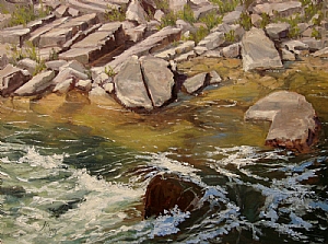 River Rocks - Oil Painting