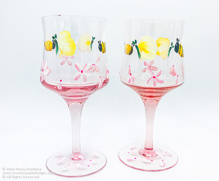old) Now $87.74 - Set of 6 Dark Rose Color Wine Glasses – Saludi