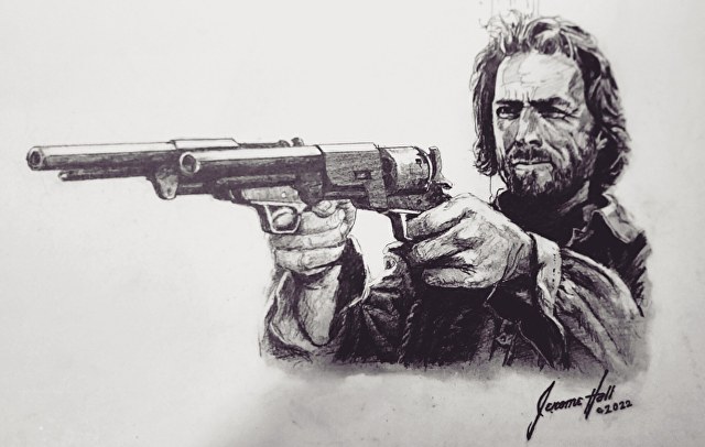 Eastwood portrait edit Drawing by Andrew Read - Pixels Merch
