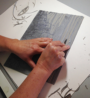 Sherrie York - Page - Reduction linocut process